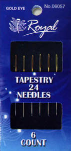 

Tapestry 24 (6шт) Набор гобеленовых игл для вышивания с золотым ушком Royal (Япония)