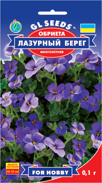 

Обриета Лазурный Берег многолетнее стелющиеся растение для вертикальных стенок, упаковка 0,1 г