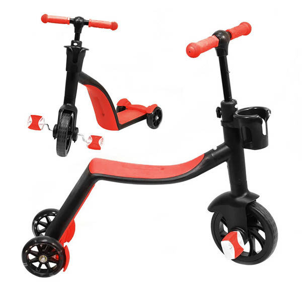 

Самокат-велобег с педалями Scooter 3в1 БЕЗ УПАКОВКИ Красный