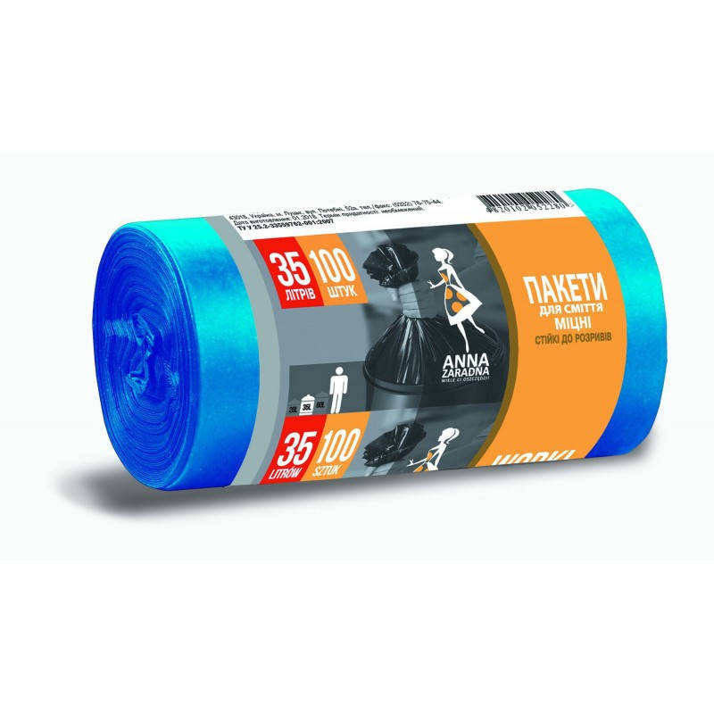 

Пакеты для мусора HDPE Anna Zaradna 35л 100шт