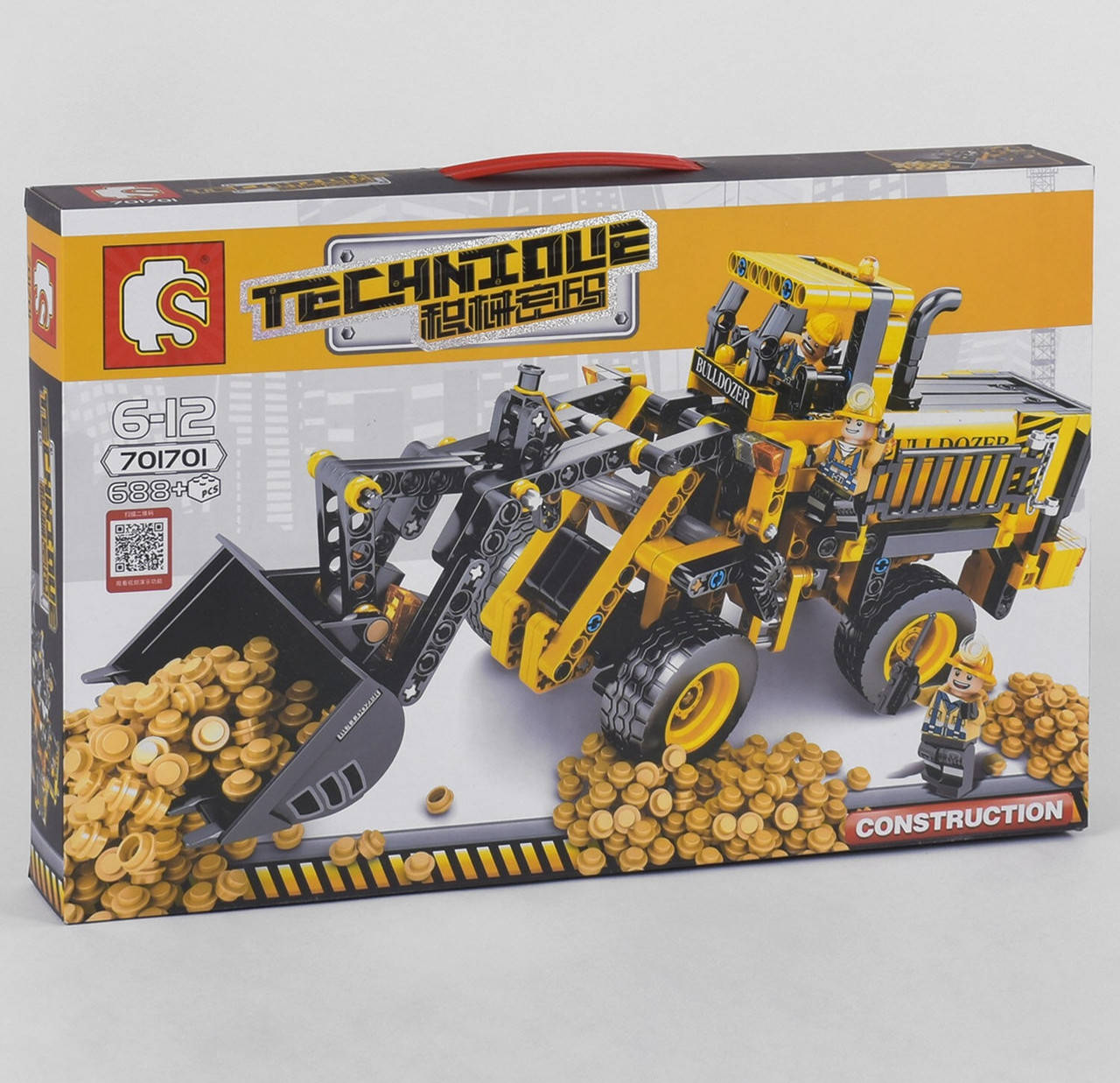 

Конструктор Экскаватор Землеройная машина Техник 688 деталей SEMBO 701701, Желтый