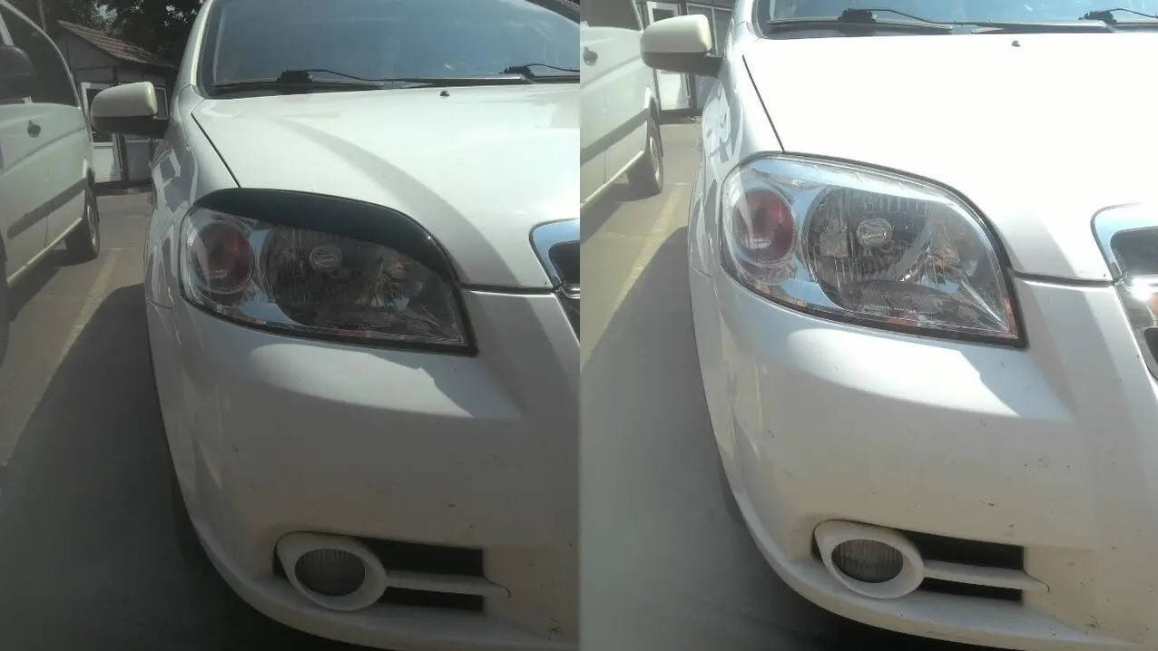 

Реснички на фары Chevrolet Aveo Т250 седан 2006-2012 г.в. Шевролет Авео, Черный