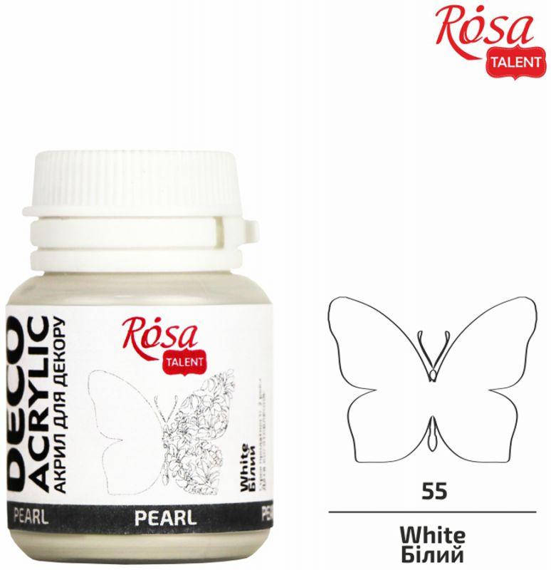 

Акрил для декора 72 Белый перламутр 20мл. ROSA TALENT