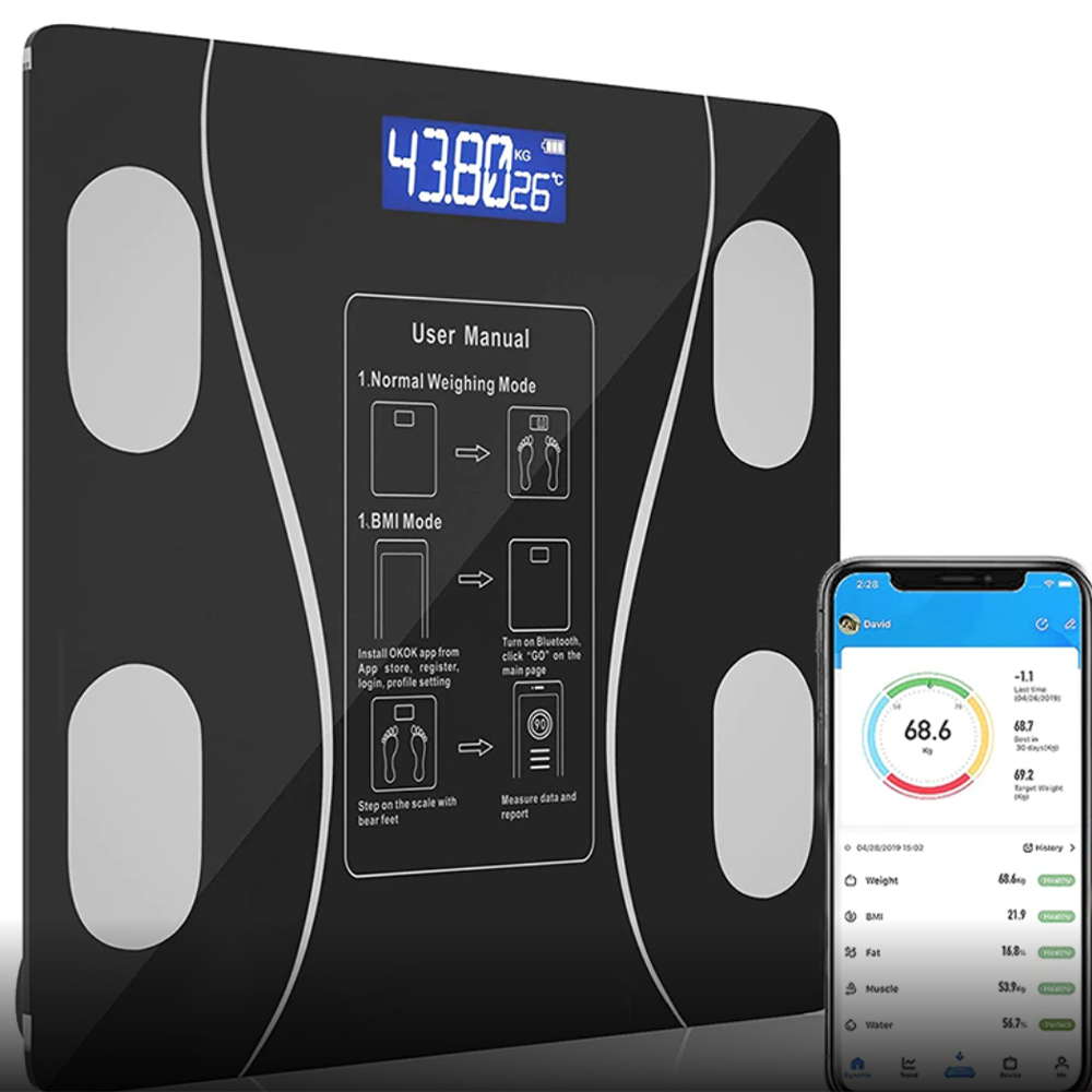 

Напольные умные фитнес весы Bluetooth до 180 кг A-8003 / Смарт весы с приложением