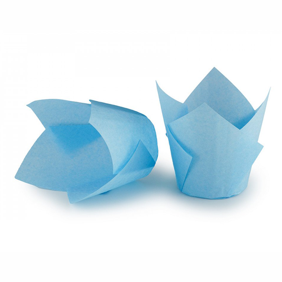 

Бумажная форма для кексов "ЛОТОС" (50 шт), голубая