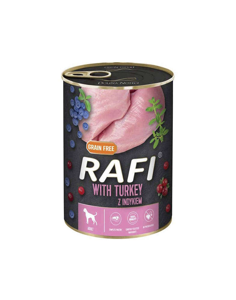 

Dolina Noteci Rafi With Turkey консерва с индейкой для собак 400 г