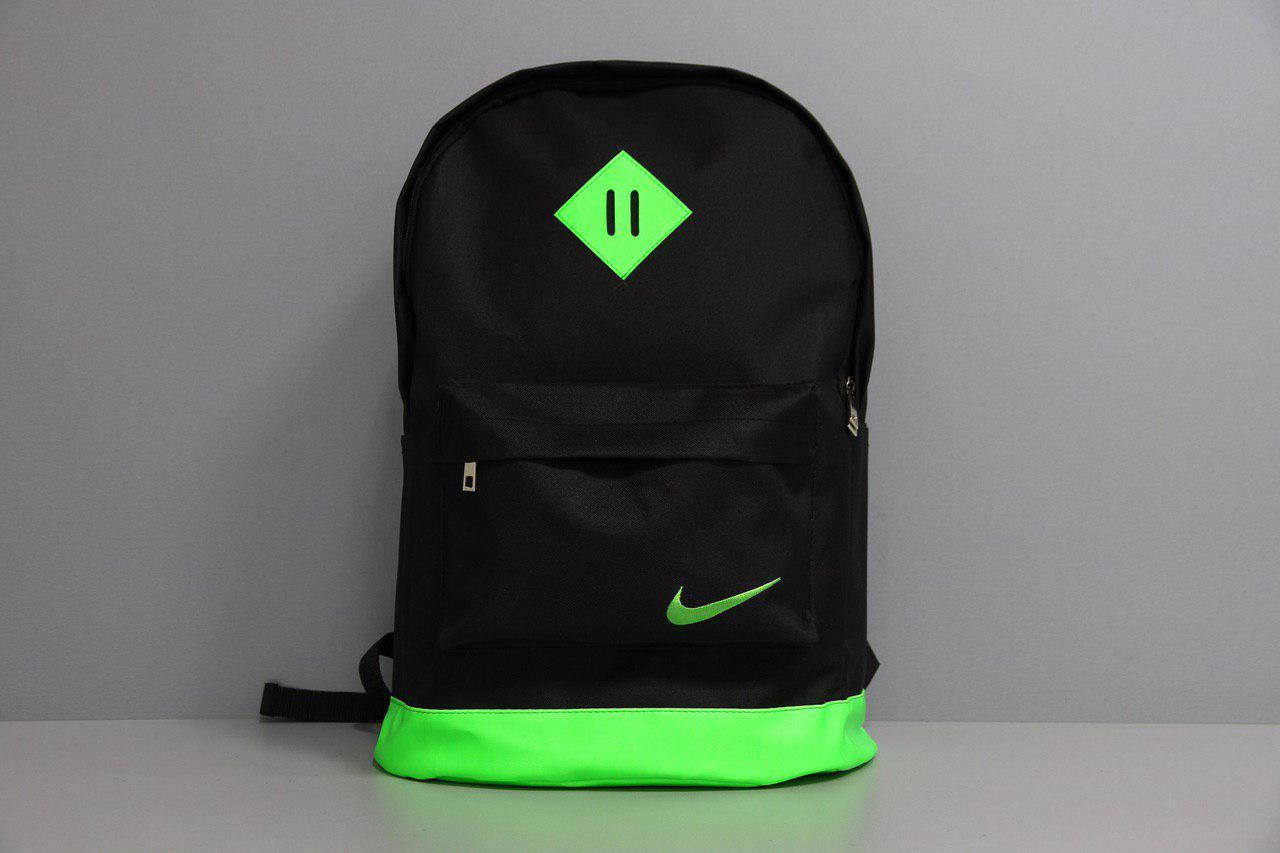 

Рюкзак городской мужской, женский, для ноутбука Nike (Найк) черный-зеленый