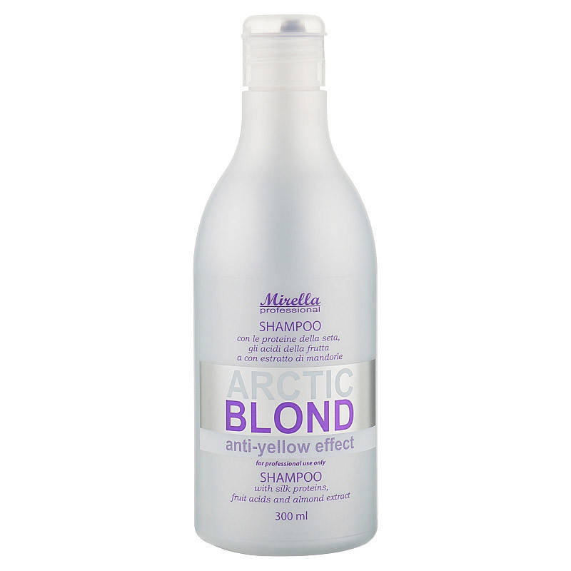 

Шампунь с протеинами шелка для светлых, седых и поврежденных волос Mirella Arctic Blond Anti-Yellow Effect