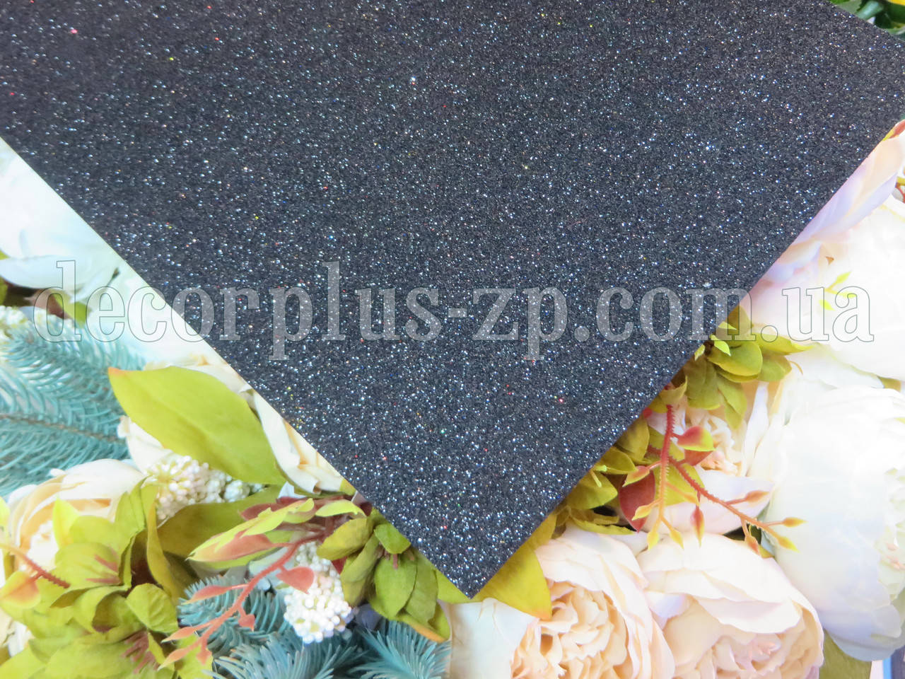 

Фоамиран с глиттером 20*30, черный