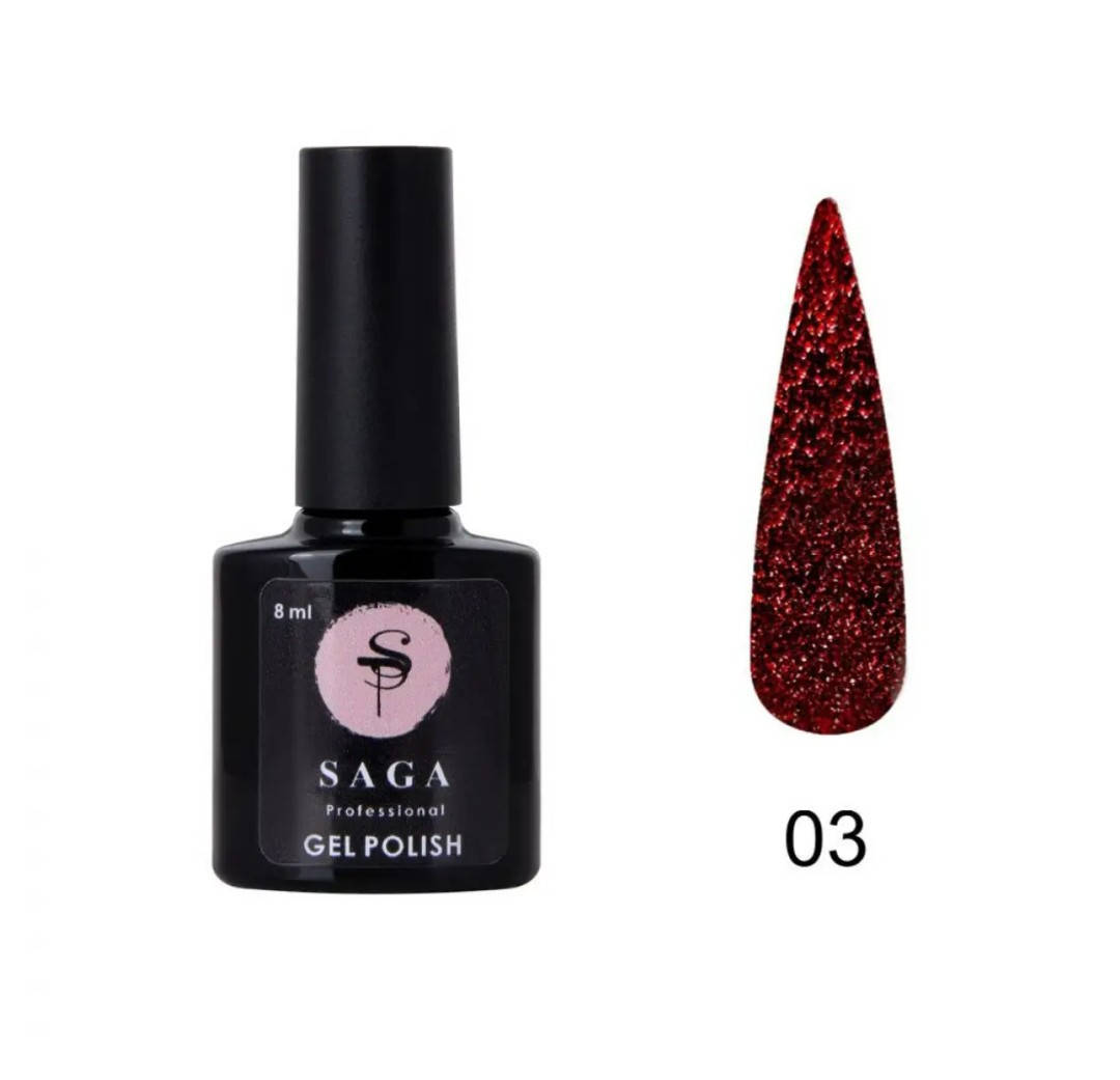 

Гель-лак светоотражающий Saga Professional Fiery gel №03, 8мл