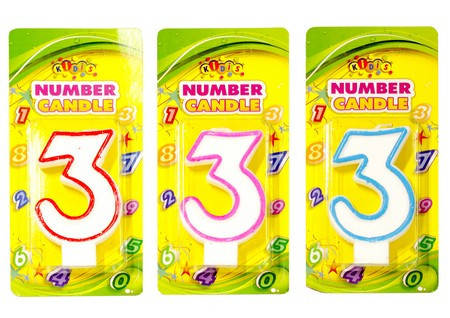 

Свічка ЦИФРИ з кольоровим контуром ЦИФРА 3