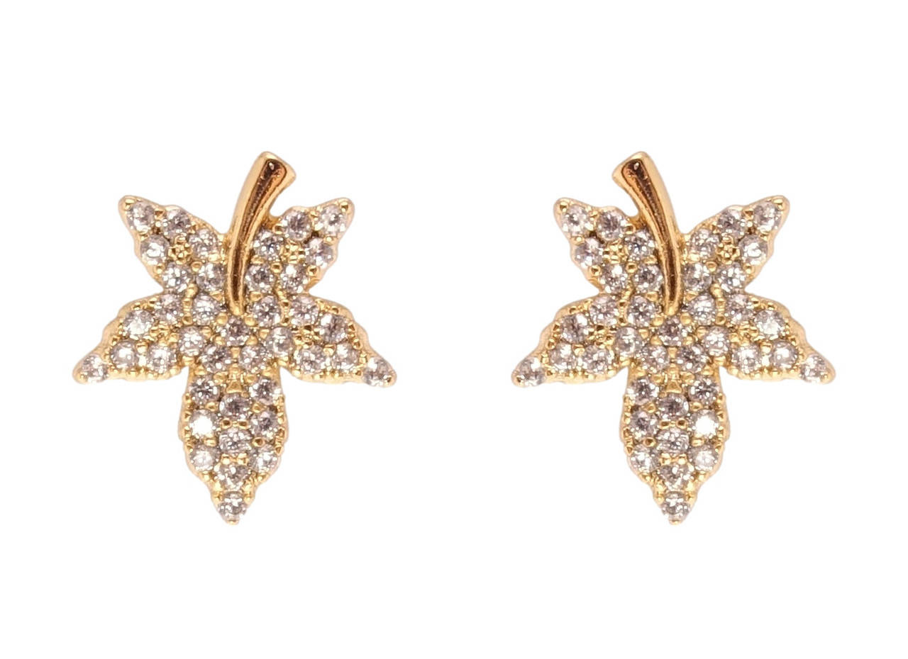 

Серьги Xuping Позолота 18K гвоздики (пусеты) "Листики инкрустация цирконием"