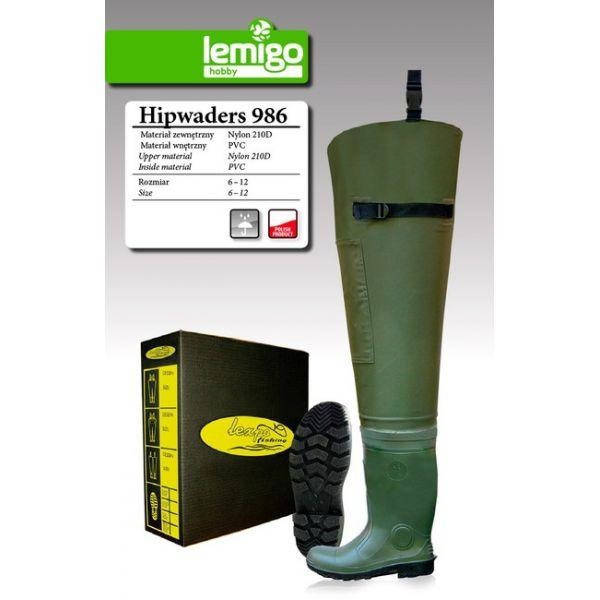 

Болотные бредни до пояса Lemigo Wodery 986 зелен пвх р.47