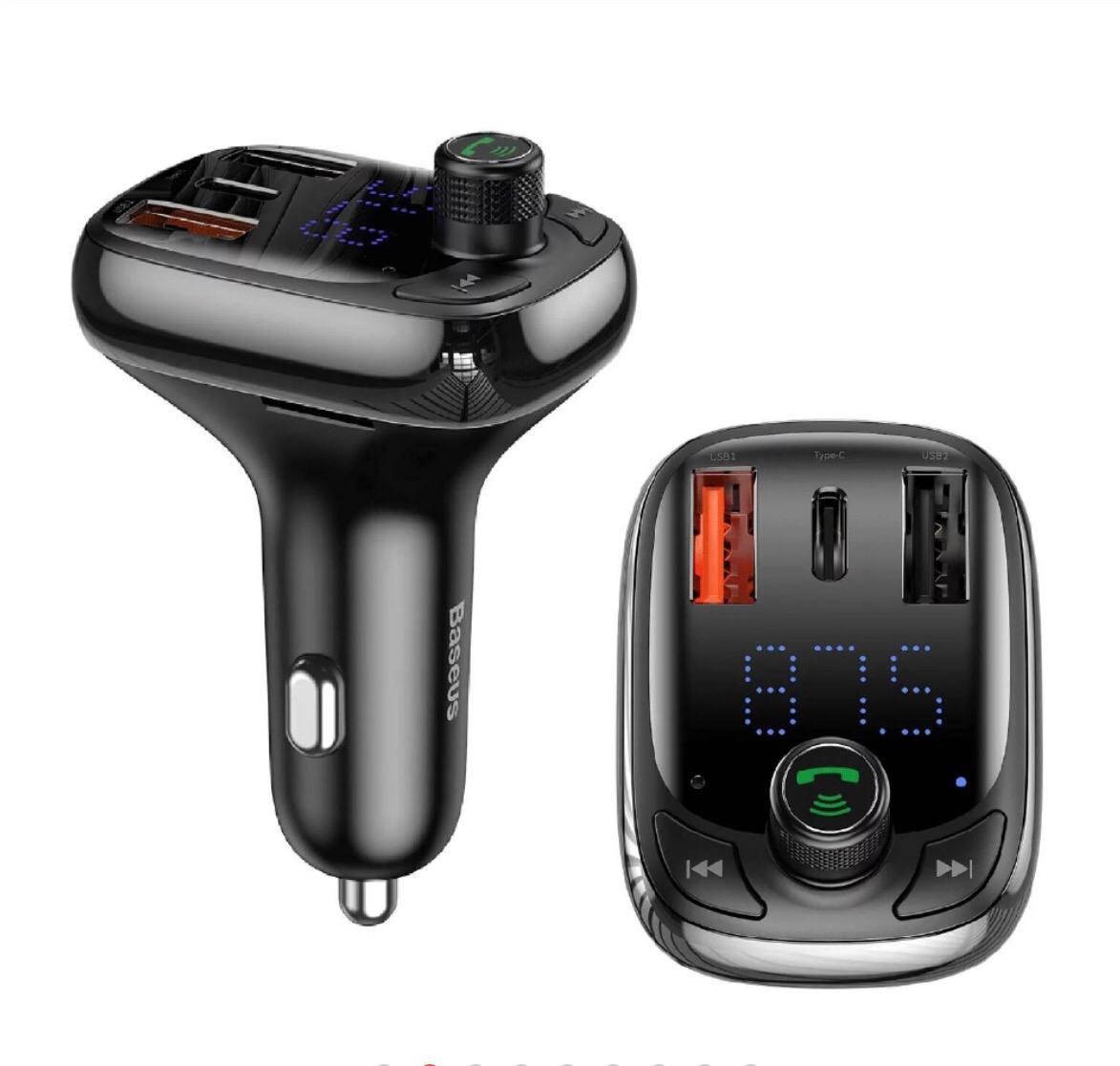 

FM модулятор ФМ трансмиттер Baseus S-13 Bluetooth Wireless MP3 Charger Dark grey