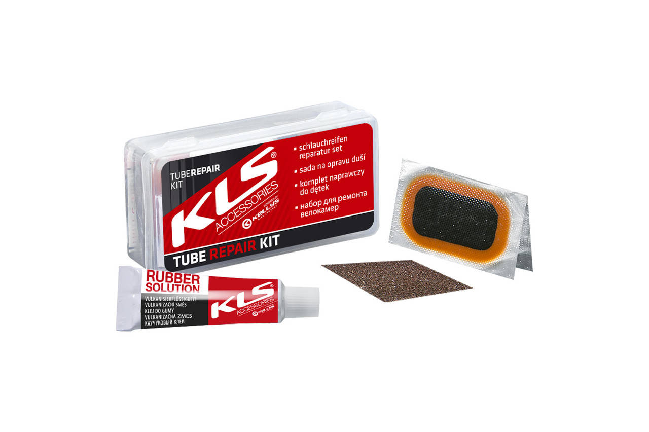 

Набір для заклейки камери KLS Repair kit клей / латки / наждак / пластиковий бокс