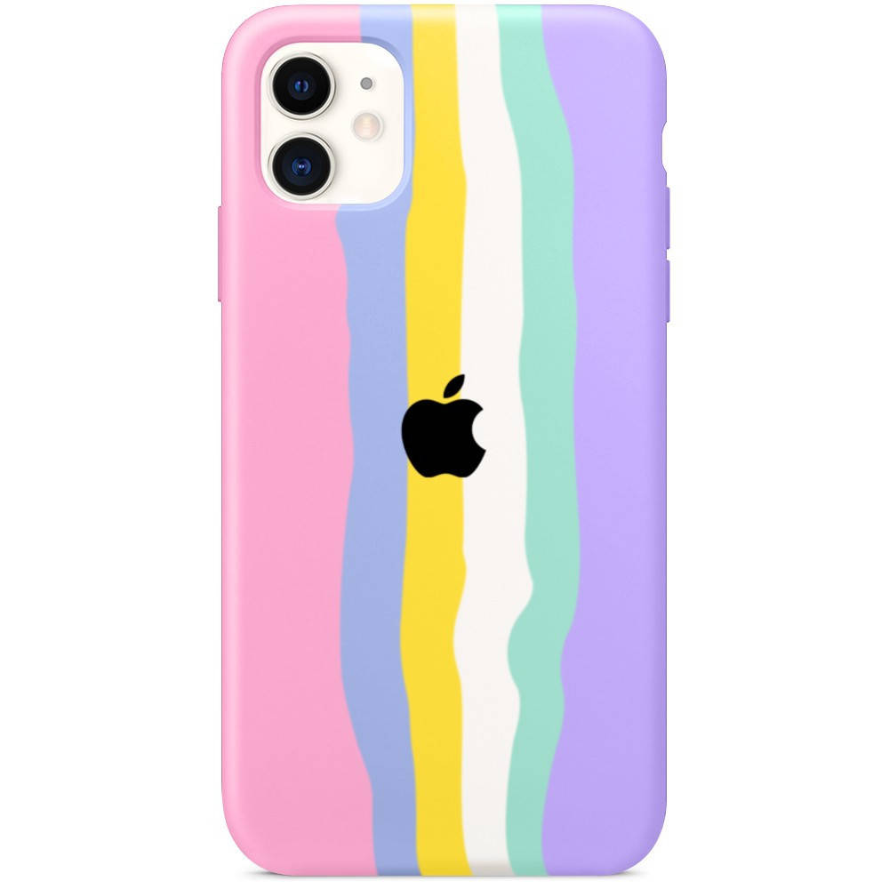 

Чехол Silicone Case для Iphone 11 внутри микрофибра Rainbow цвет, Сиреневый
