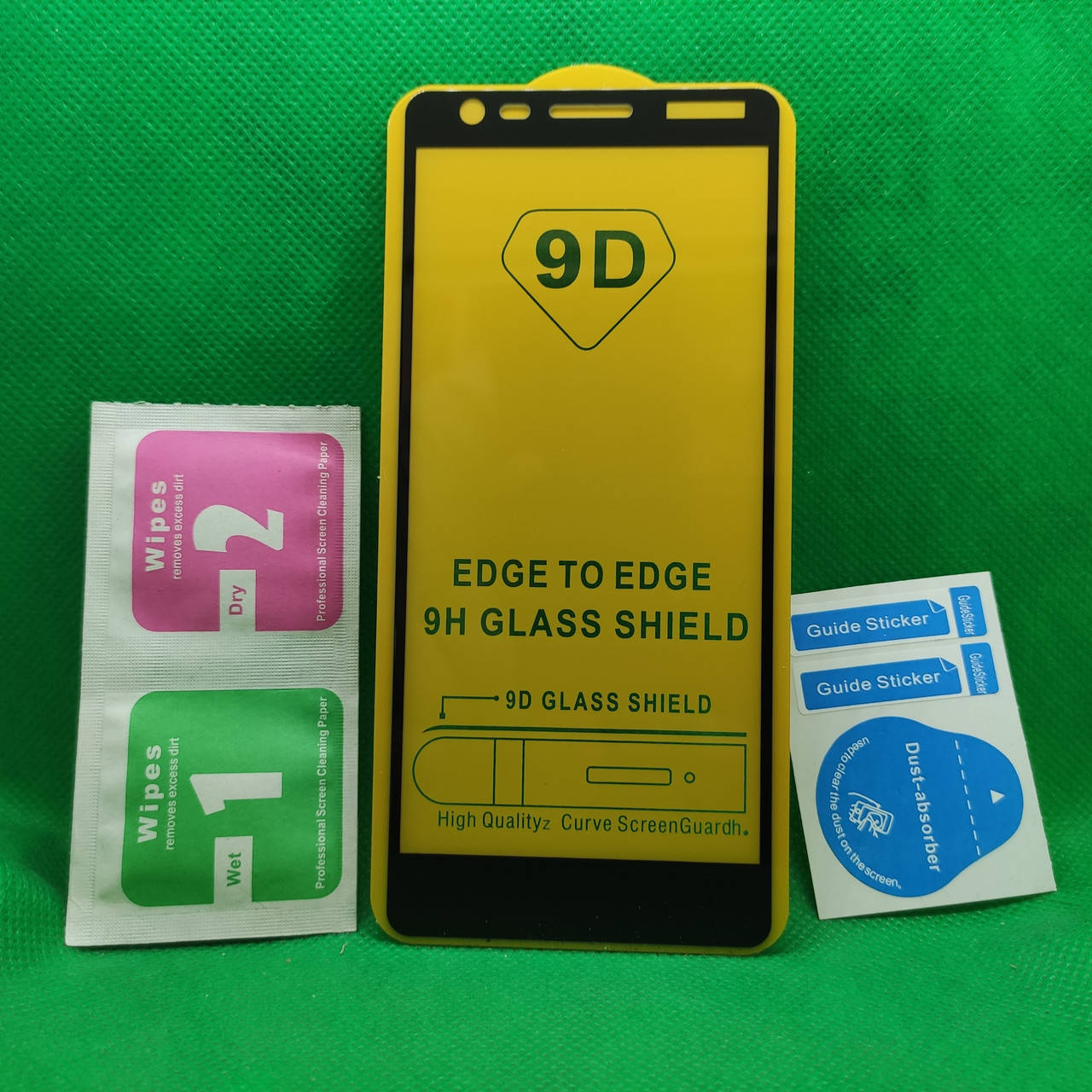 

Защитное стекло для Nokia 3.1 Full Glue 9D 9H на весь экран телефона клей по всей поверхности, Черный