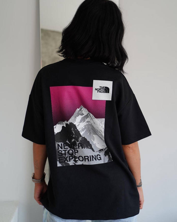 

Футболка The North Face черная Мужская оверсайз футболка L