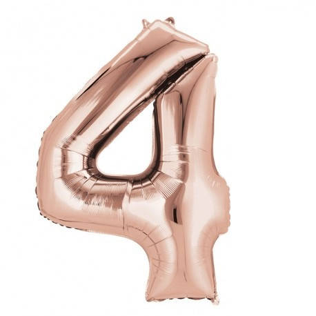 

Шар воздушный фольгированный "Цифра 4" (розовое золото 65см)