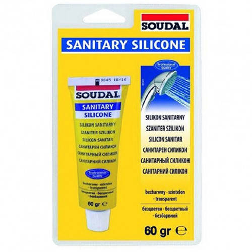 

Герметик силиконовый санитарный белый (60мл Soudal)