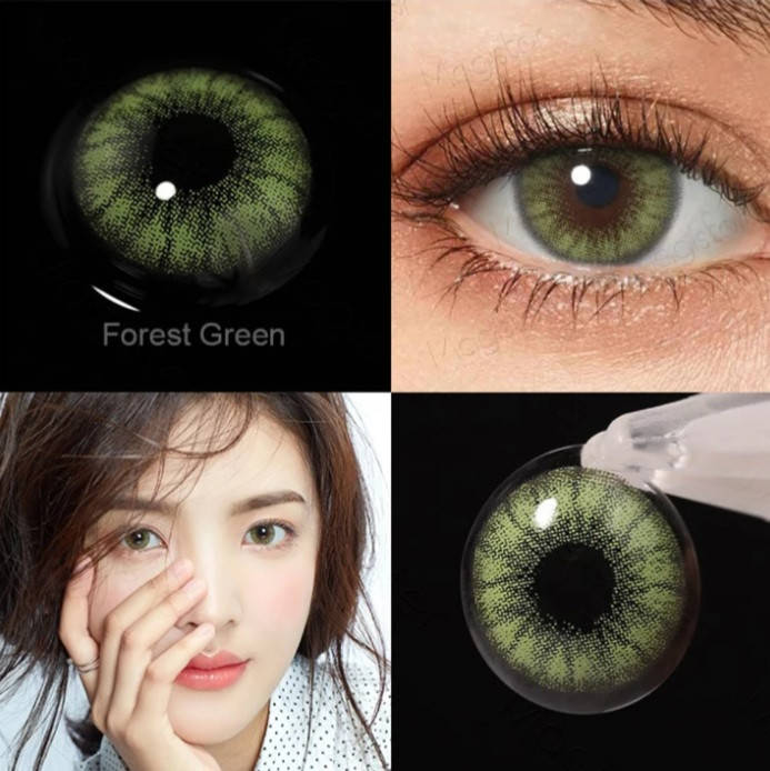

Цветные линзы для глаз зелёные Forest Green (пара) + контейнер для хранения в подарок