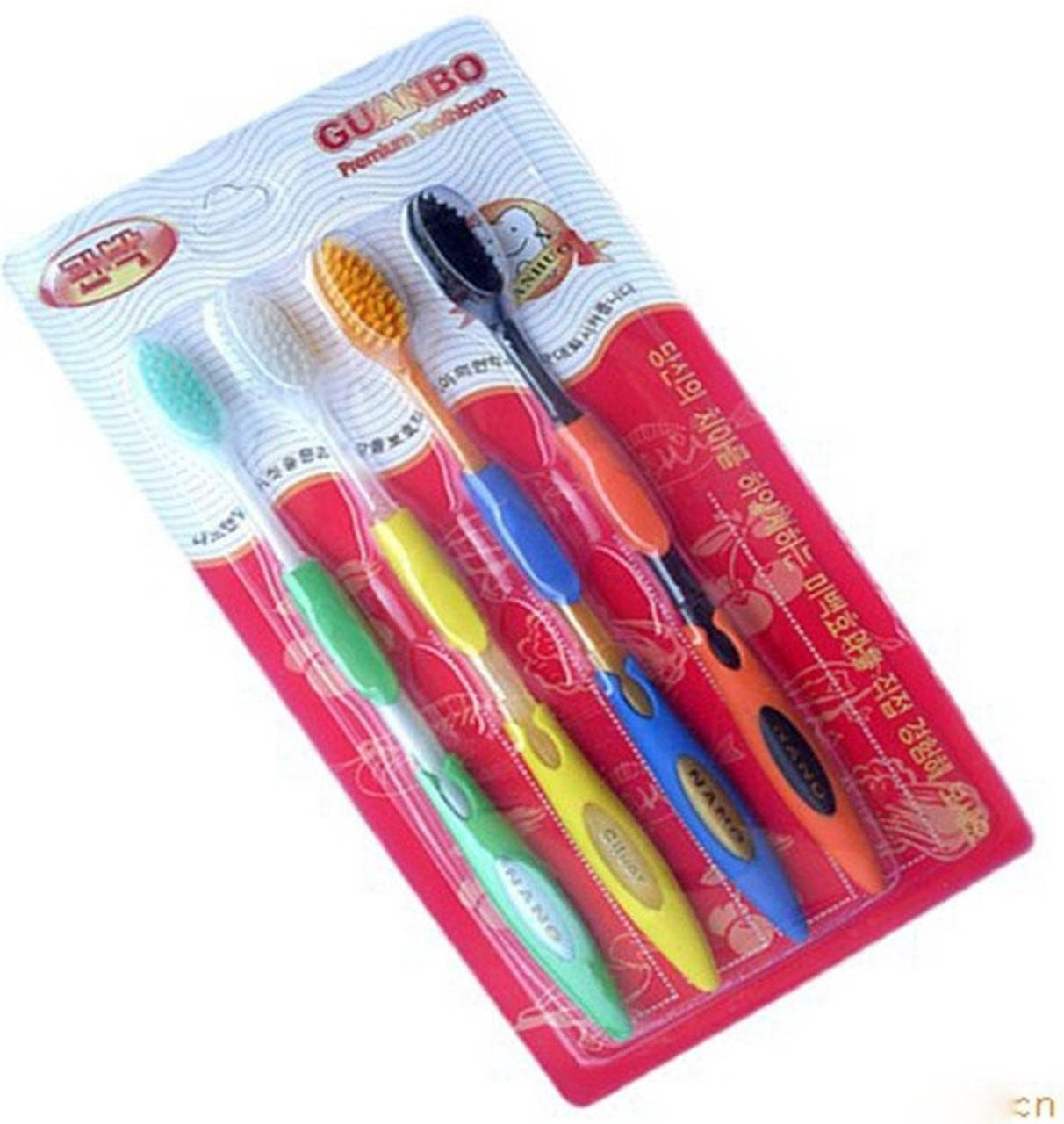 

Бамбуковая зубная щетка с турмалином микс NanoGold Корея