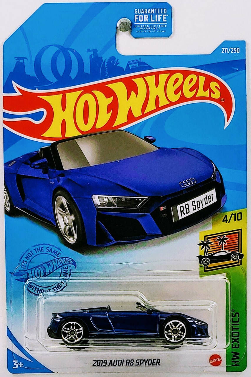 

Машинка Hot Wheels - 2019 Audi R8 Spyder - 2021 Exotics (#211) blue - GRY87. Mattel. Оригинал, Синий