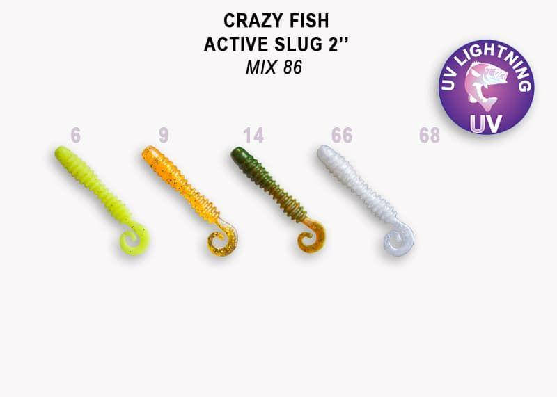 

Съедобный силикон Crazy Fish Active slug 2" 29-50-M86-6 кальмар