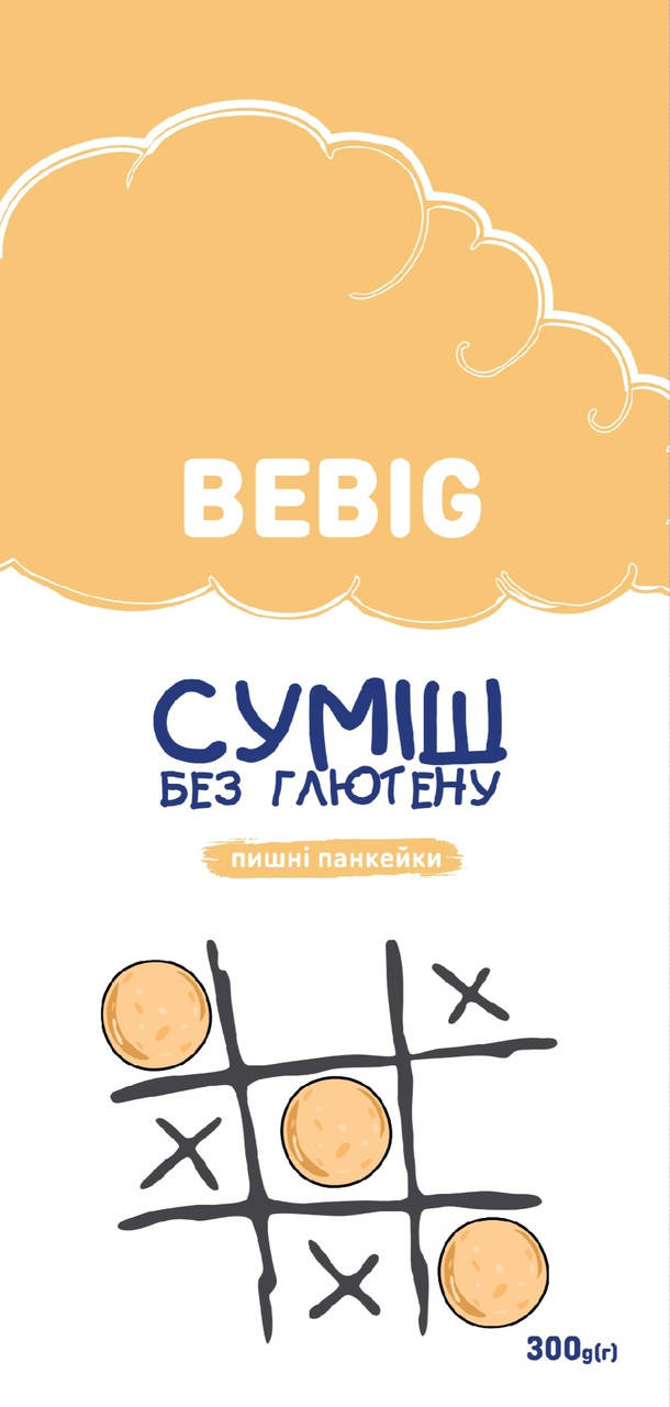 

Суміш для випікання безглютенова "Пишні панкейки", 300г Bebig