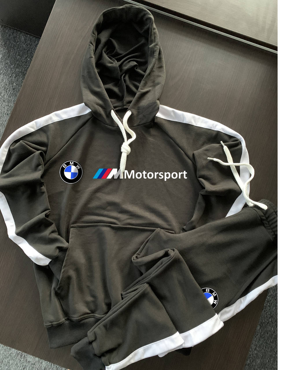 

Спортивный костюм мужской BMW с лампасами черный | Комплект штаны + худи ЛЮКС качества