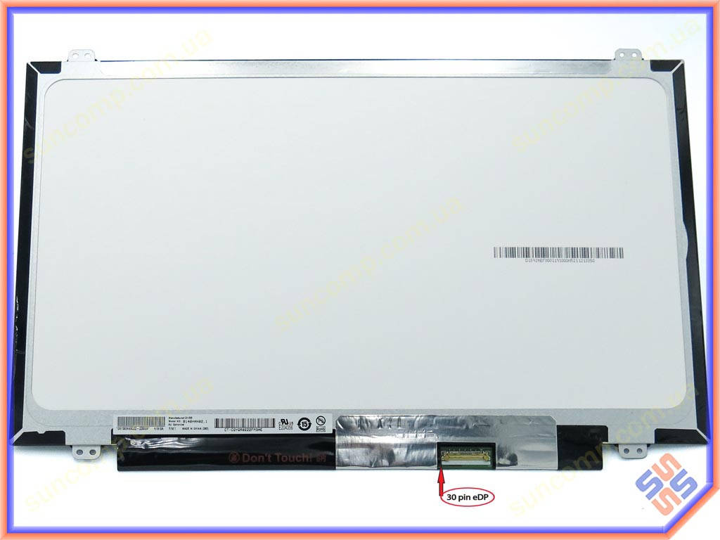

Матрица 14.0" Slim eDP (1920*1080, IPS, 320mm, 30pin справа, ушки сверху-снизу) AUO B140HAN02.1 Матовая.