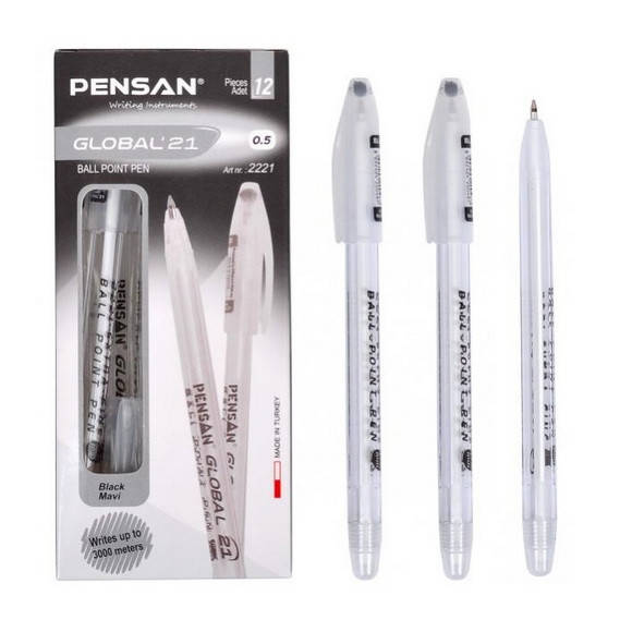

Ручка шариковая масляная "PENSAN" серии "Global 21", черная