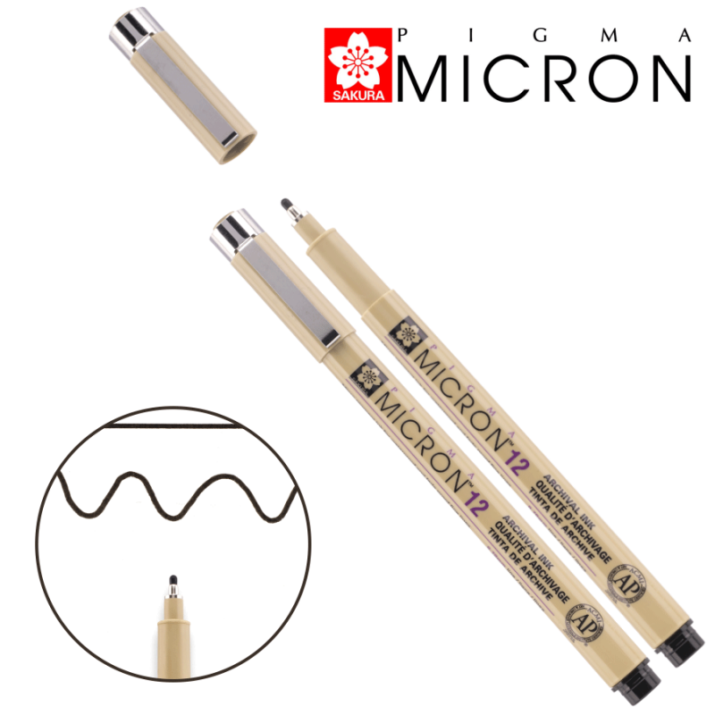 

Лінер PIGMA Micron (12), 0,7мм, Чорний, Sakura, Черный