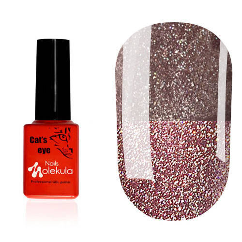 

Гель-лак Molekula Cat Eye Flash Effect № FC05 (бордово-коричневый, светоотражающий, магнитный), 6 мл
