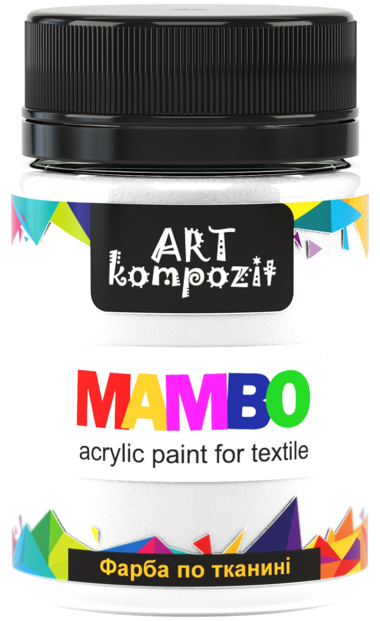

Фарба по світлій та темній тканині БІЛИЙ, 50мл, MAMBO "ART Kompozit", Белый