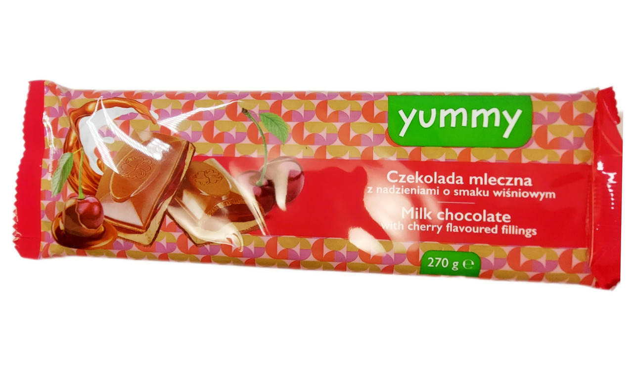 

Шоколад молочный с вишневой начинкой YUMMY 270г Польша
