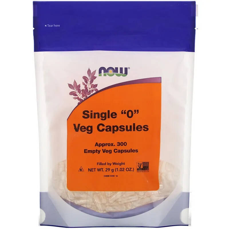 

Пустые растительные капсулы NOW Foods "Single "0" Veg Capsules" (300 пустых капсул)