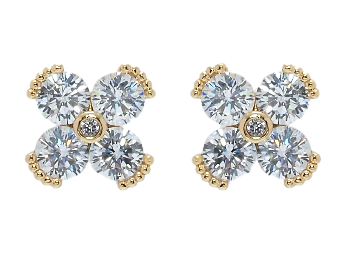 

Серьги Xuping Позолота 18K гвоздики (пусеты) "Кристальные цветочки"
