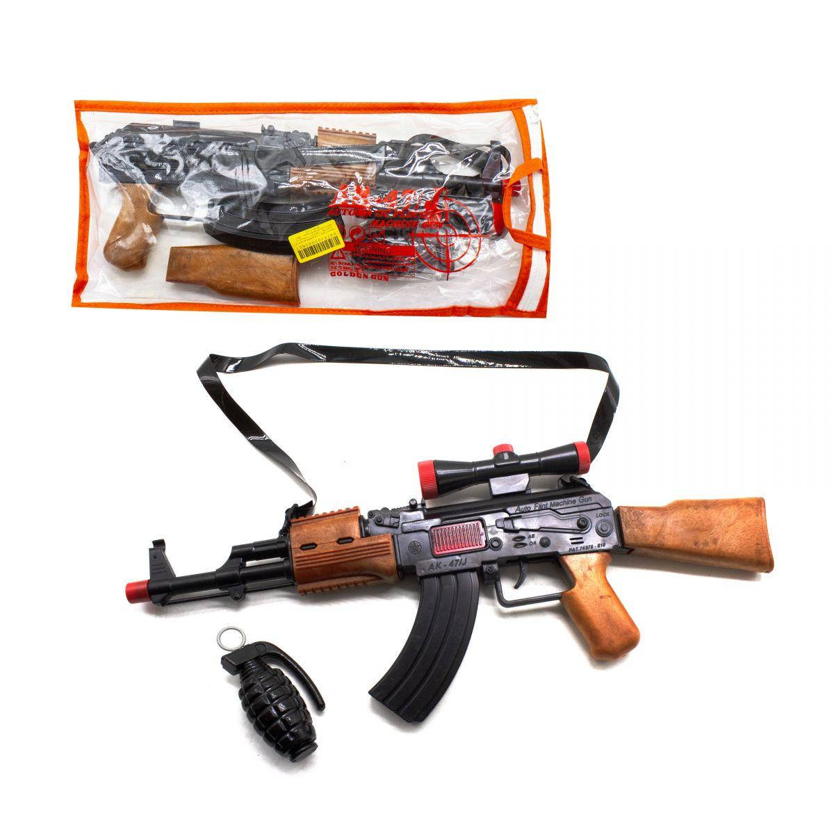

Автомат-Трещетка Ak-47 С Гранатой SKL88-340736, Золотистый