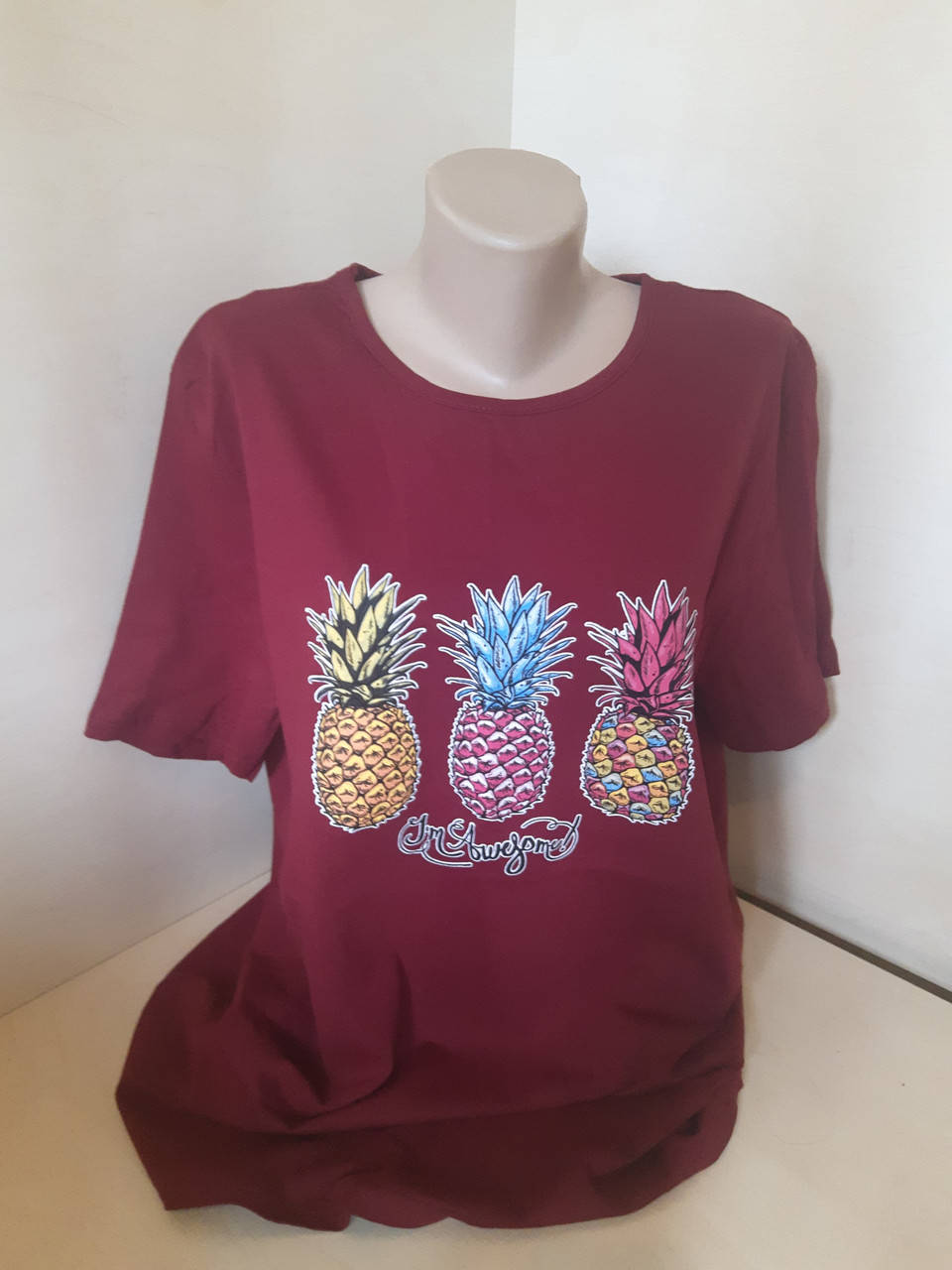 

Женская летняя футболка большие размеры 50 - 64, Бордовый