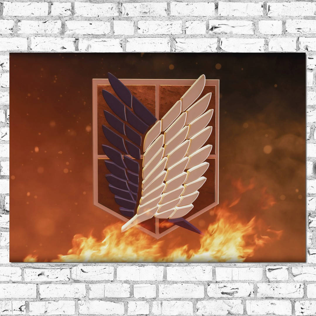 

Плакат "Атака на титанов, лого разведкорпуса, Attack on Titans" (артикул 0259)