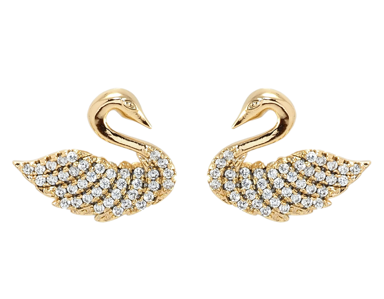 

Серьги Xuping Позолота 18K гвоздики (пусеты) "Лебеди с цирконием"