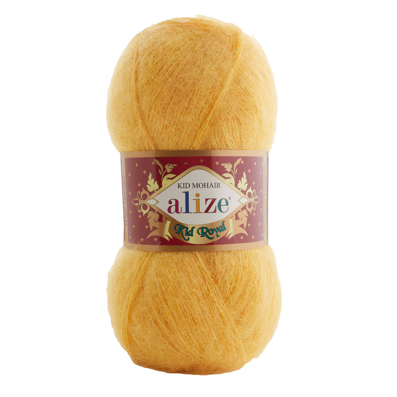 

Alize KID ROYAL 50 (Ализе Кид Рояль) № 488 желтый (Пряжа мохер, нитки для вязания)