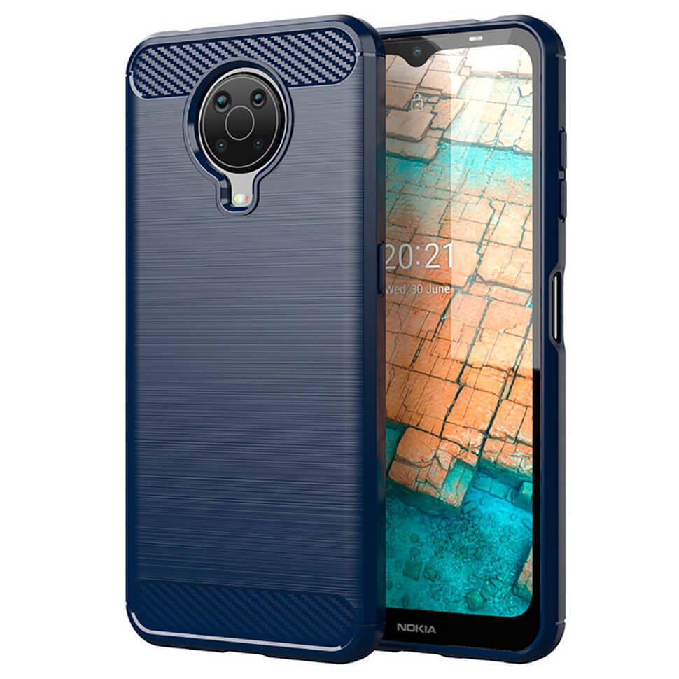 

Накладка Lenuo Carbon Fiber для Nokia G20 Тёмно-синяя, Темно-синий