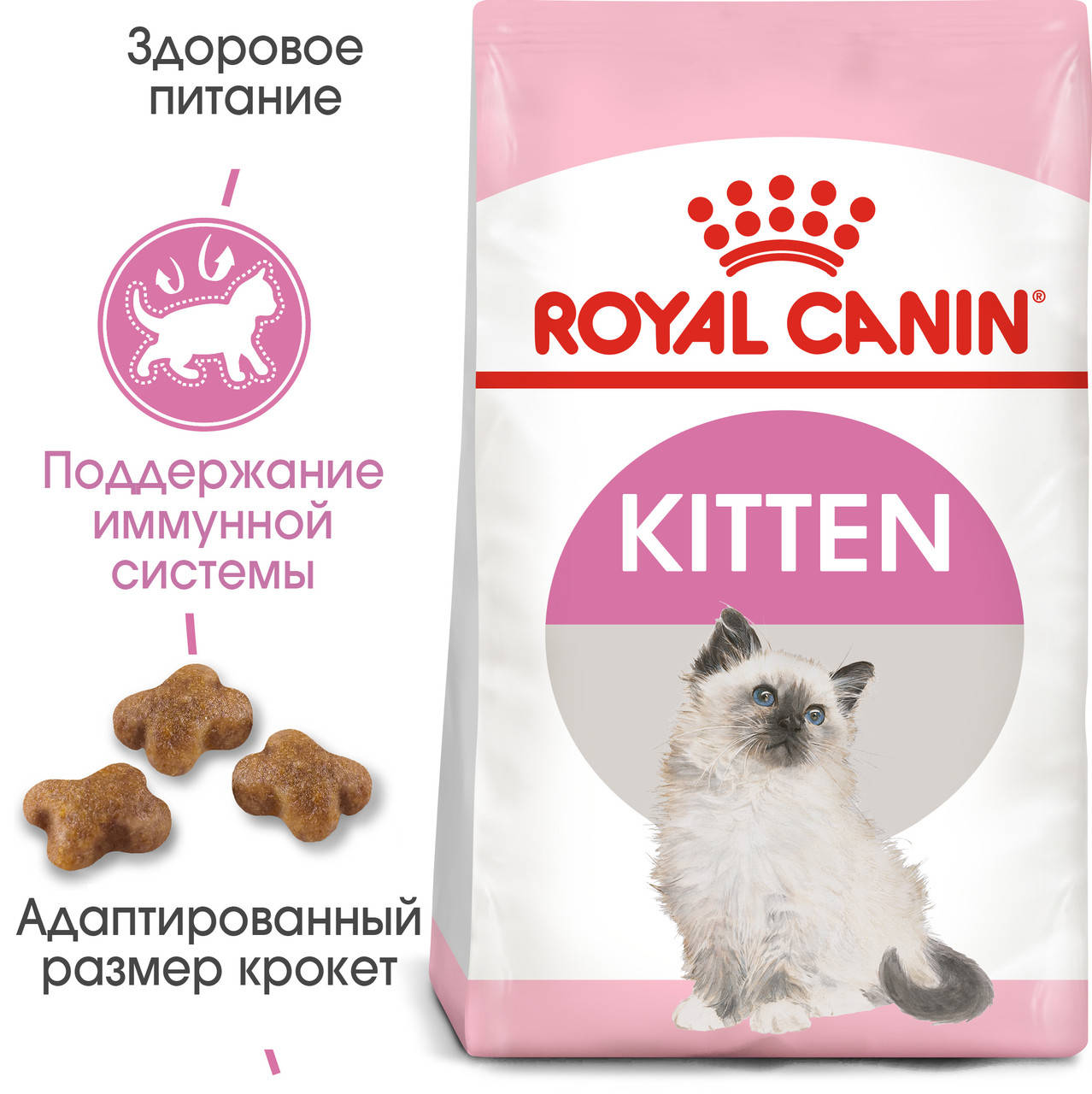 

Royal Canin Kitten 2кг- корм для котят от 4 до 12 месяцев