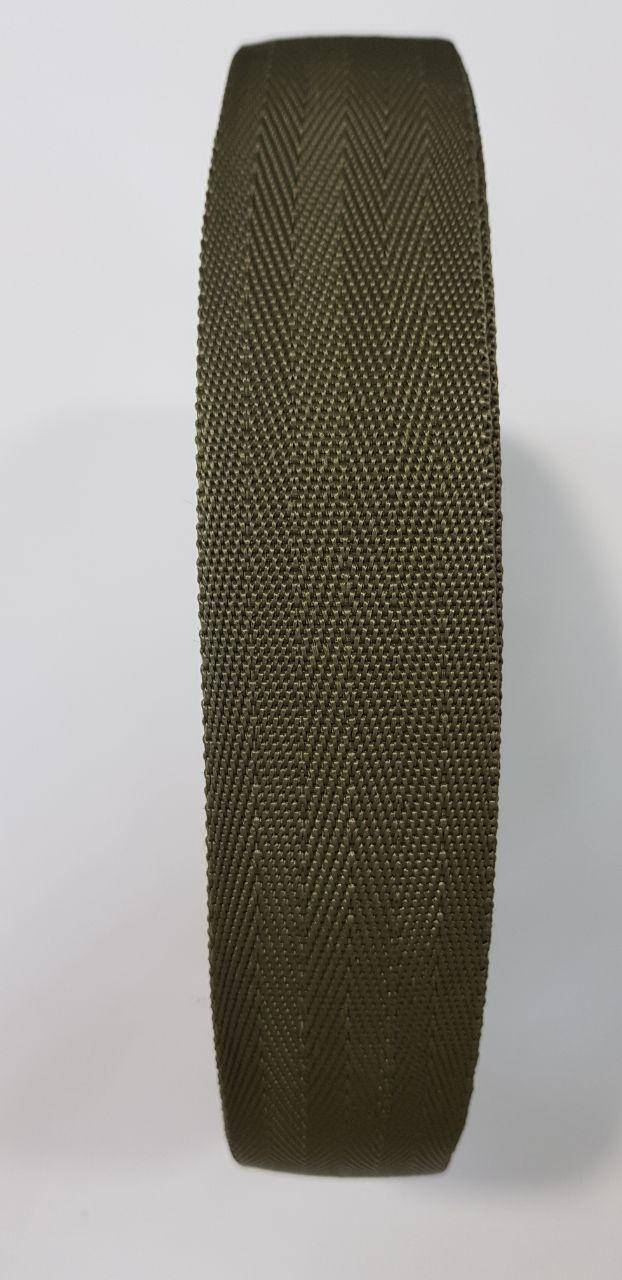 

Стропа текстильная хаки "елочка" плотная 4 см (лента ременная)