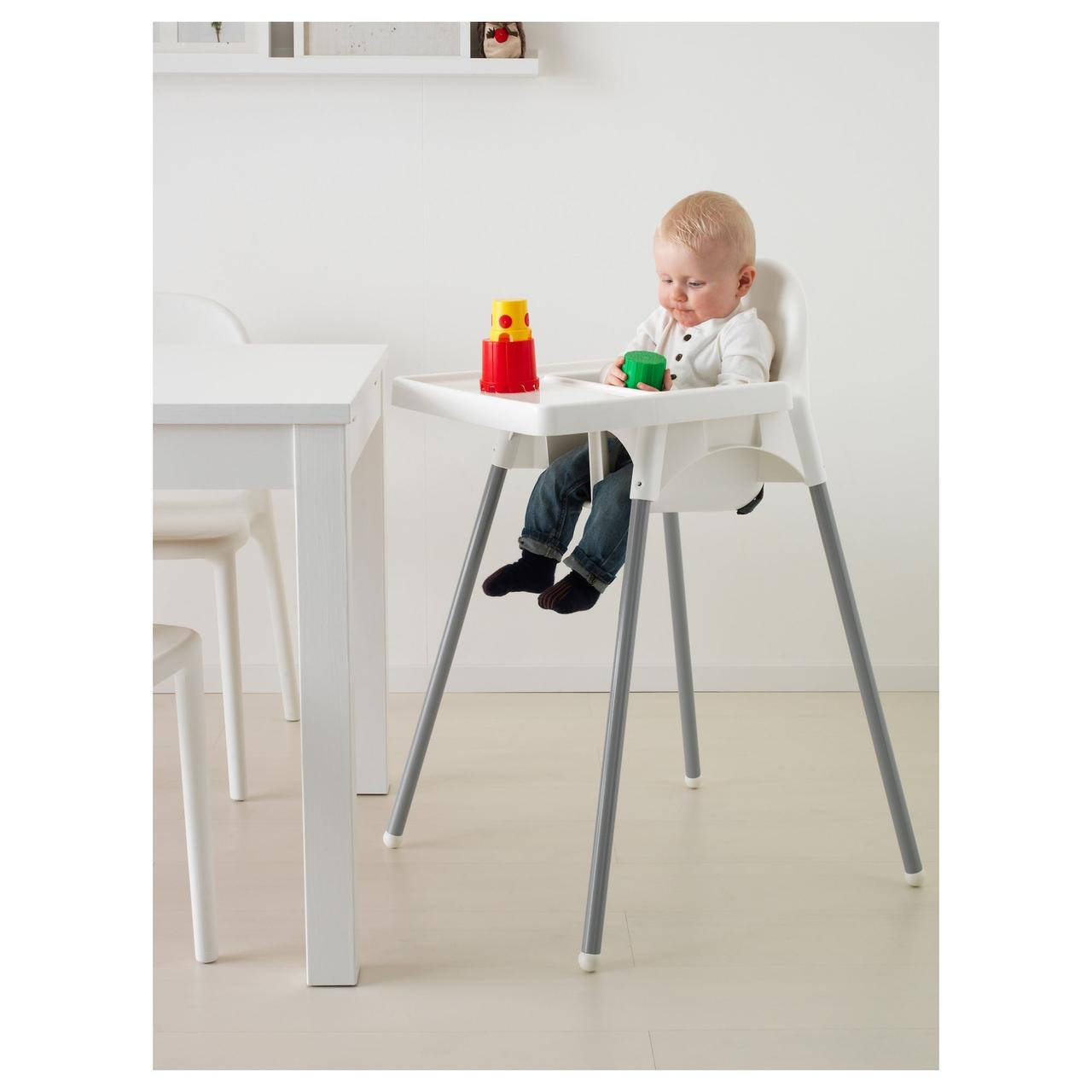 

Стільчик для годування, стул для кормления ANTILOP IKEA, 290.672.93, Белый