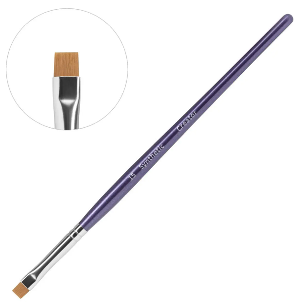 

Синтетическая кисть №15 для окрашивания бровей (ровная) Creator Synthetic