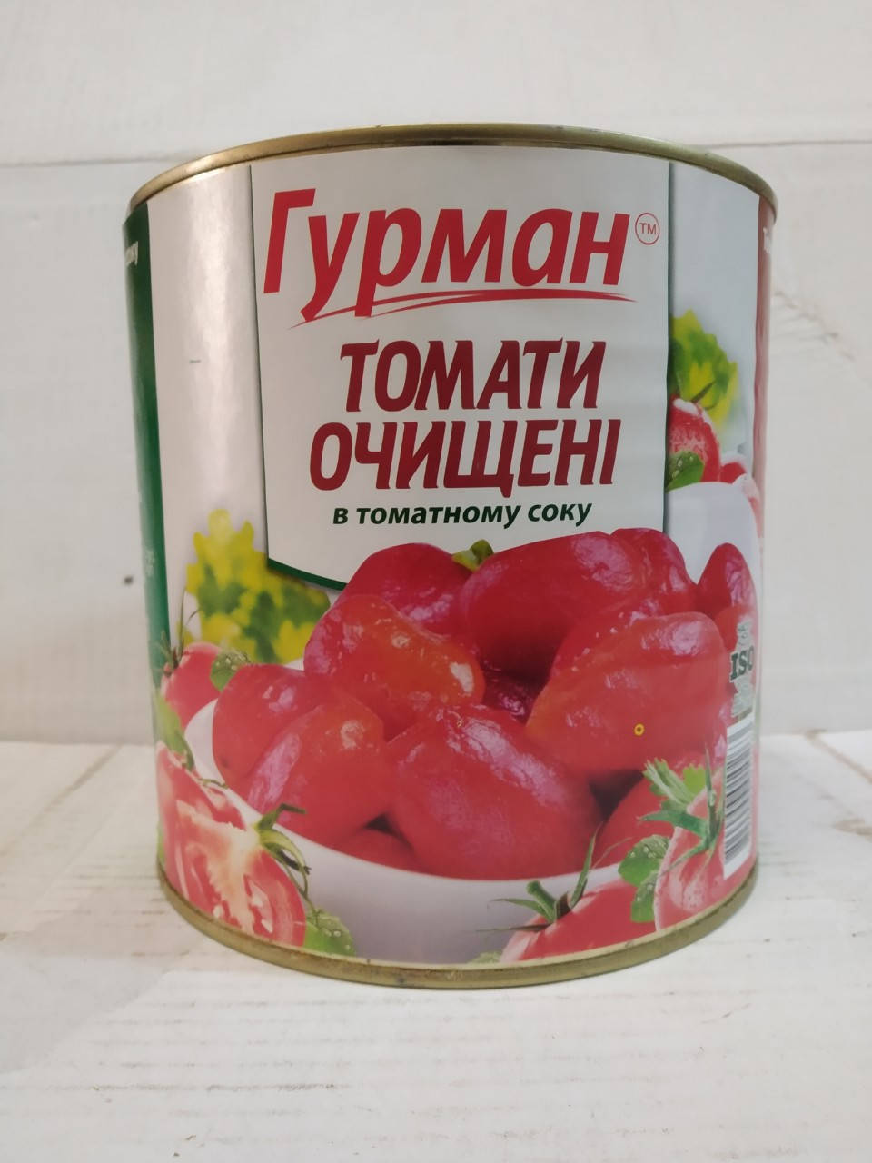 

Томаты очищенные в собственном соку, 2,6 кг, ж/б ГУРМАН