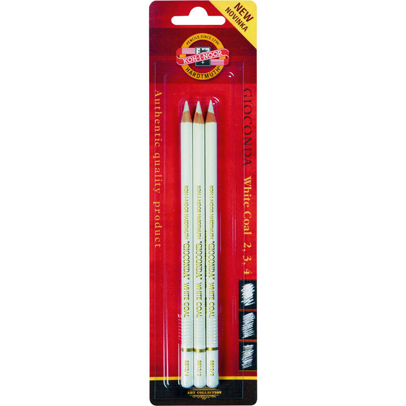 

Карандаш художественный Koh-i-noor Gioconda уголь белый набор 3 шт (8812003002BL)